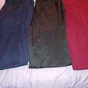 3 pair dress pants with pockets, button and zipper, size 2X, flare bottom